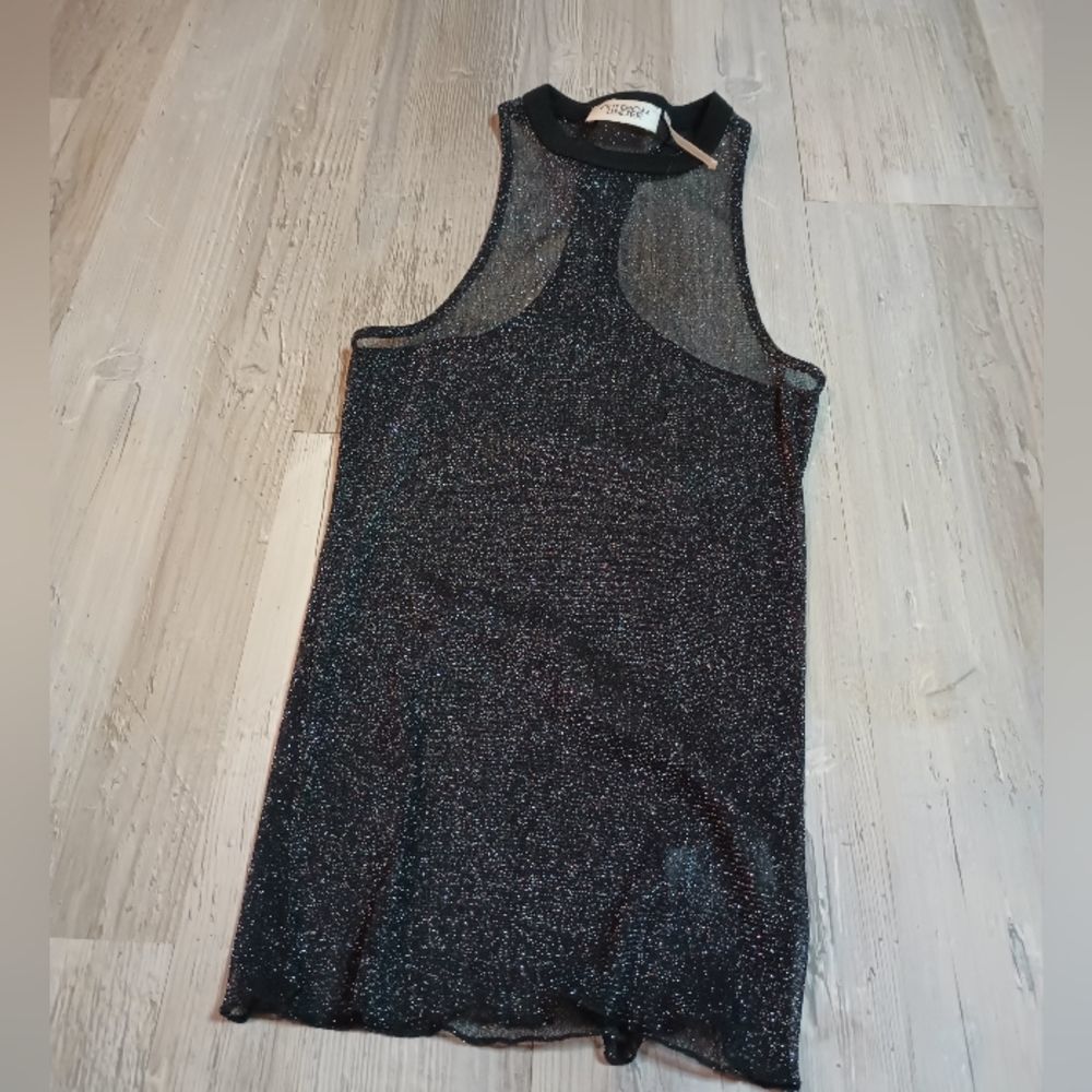 Urban Outfitters Black Sparkle Sheer Tank